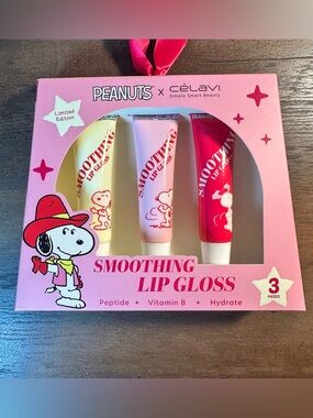PEANUTS X Celavi Snoopy Limited Edition 3pc Smoothing Lip Gloss NIB
